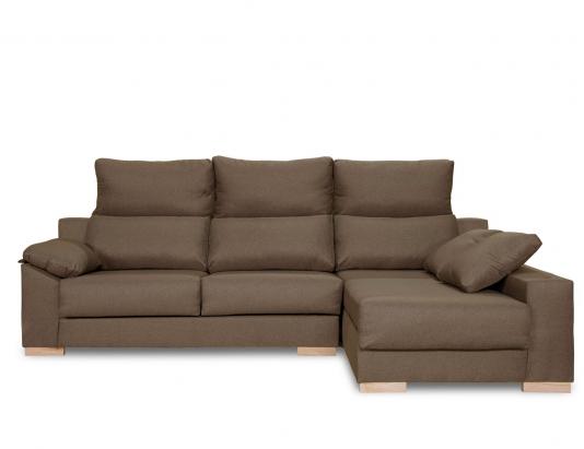 Sofa twin caiselongue marron